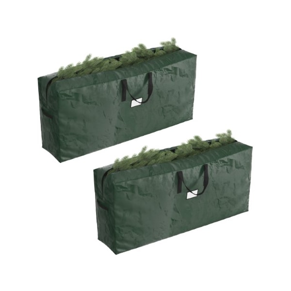 Hastings Home 2-pack Christmas Tree Storage Tote Bags fits 9-foot Artificial Tree for Holiday Decorations, (Green) 468181HSL - main